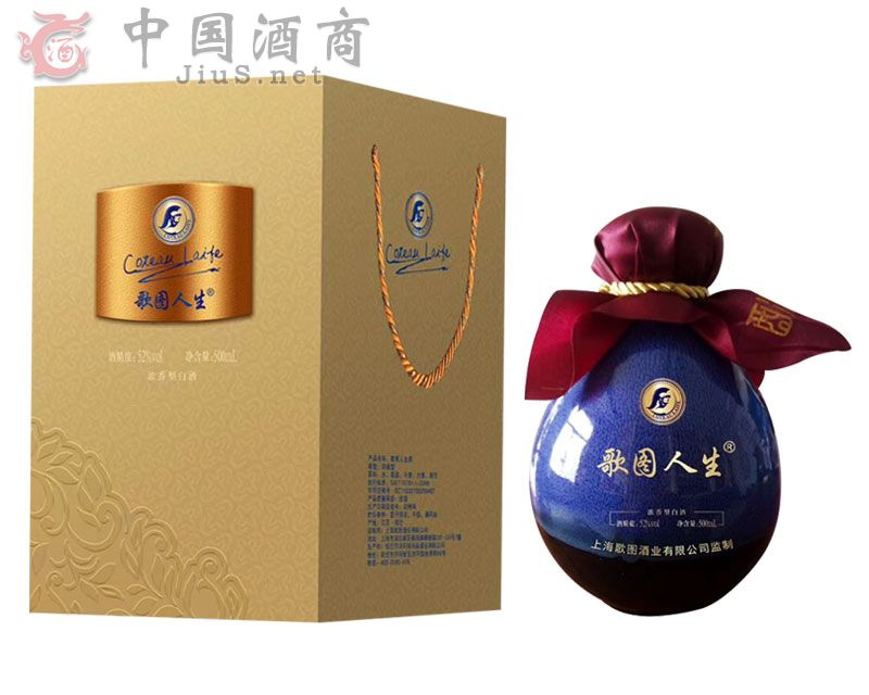 歌图人生浓52度500ml浓香型蓝瓶